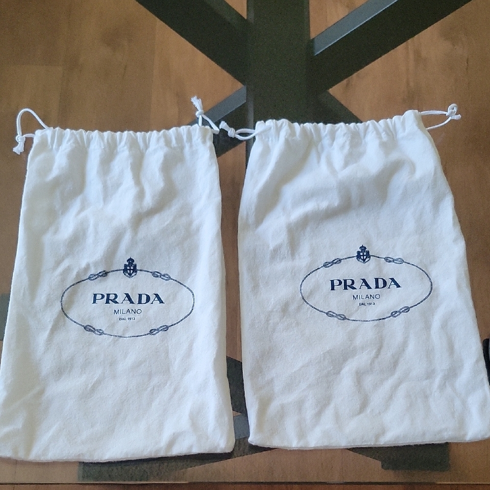 Prada White Drawstring Dust Bags